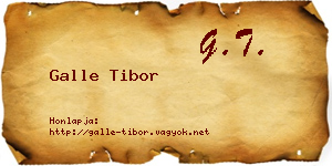 Galle Tibor névjegykártya